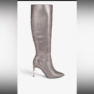 NEW Carvela Carrie Knee High Snake Embossed Genuine Leather Boots Sz EU39/US 9
